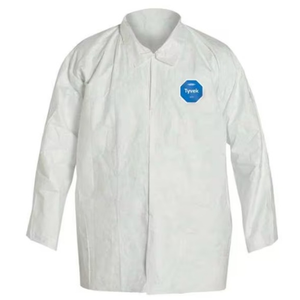 Disposable Shirt S Tyvek 400 Snap Open Cuff Serged Seam 50 PK TY303SWHSM005000
